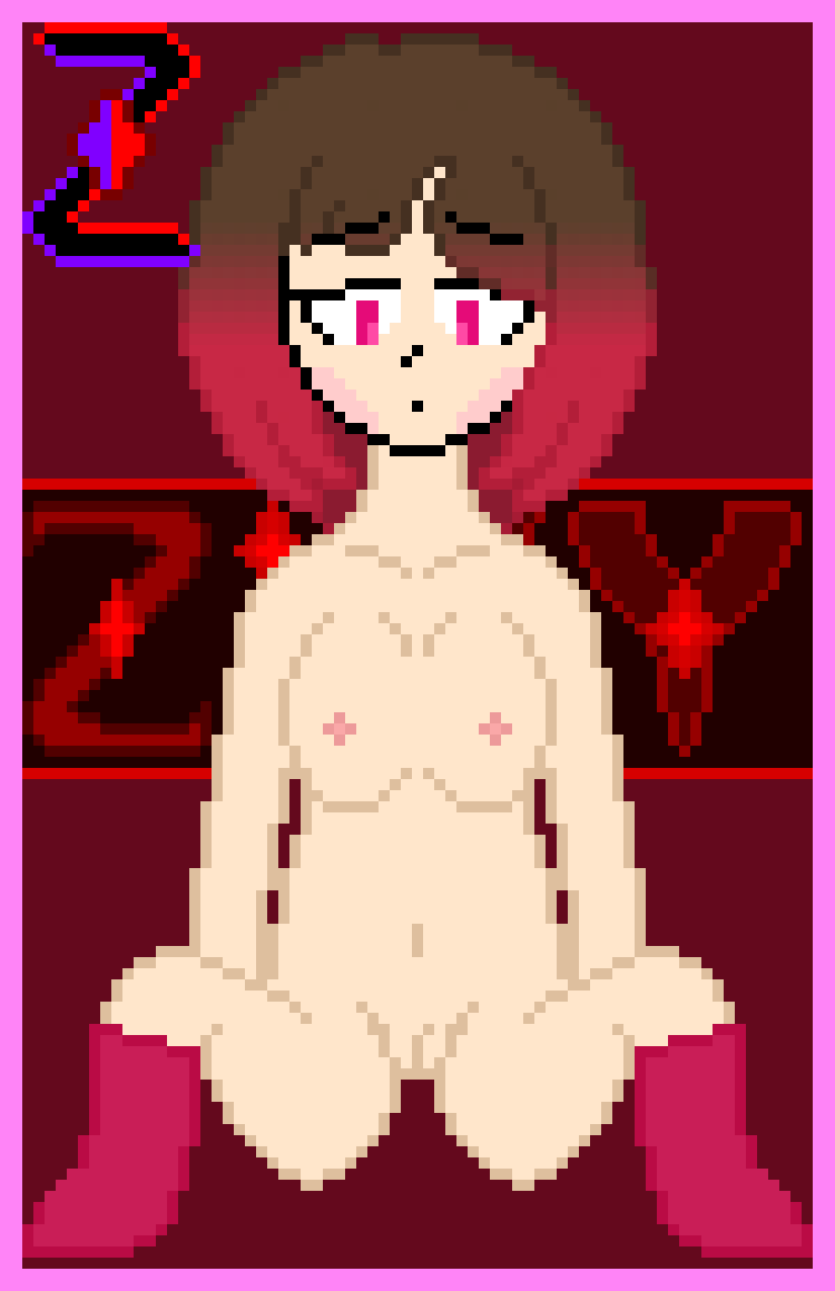 1girls 2022 bete_noire brown_hair female female_only glitchtale pink_eyes pink_highlights pixel_art spread_legs tagme undertale undertale_(series) z!betty zixy