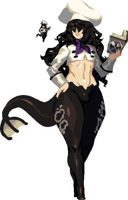 big_ass_(male) black_hair bottomless bulge chef_hat cloud_meadow femboy fish_tail hair_over_eyes long_hair male_focus mole penis_bulge pixel_art s-purple selkie_(cloud_meadow) tail wide_hips