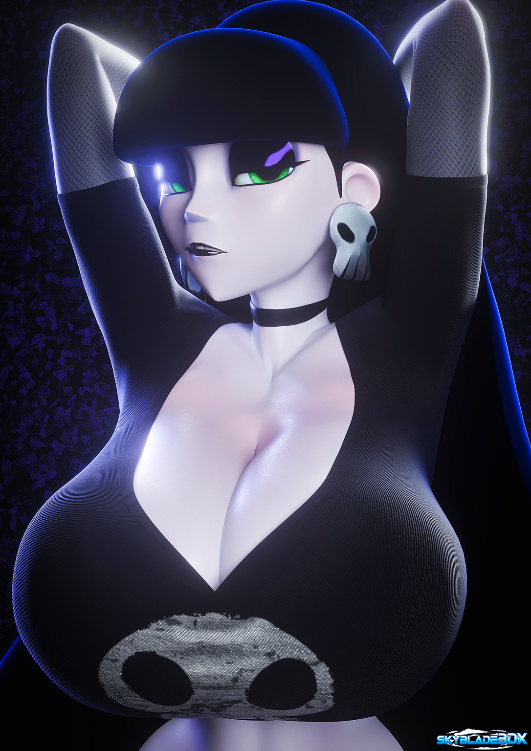 1girls, 3d, ass, ass bigger than head, atomickingboo, big ass, big breasts, big thighs, big tiddy goth gf, black hair, breasts, breasts bigger than head, bust, busty, chest, child bearing hips, curvaceous, curvy, curvy female, curvy figure, enormous breasts, female, gigantic breasts, goth, goth girl, gothic, gothic girl, green eyes, hips, huge ass, huge breasts, huge thighs, hyper breasts, large ass, large breasts, large thighs, legs, light skin, light-skinned female, lindel dollice quilten, long-haired female, massive breasts, mature, mature female, oc, original, original character, pale skin, pale-skinned female, scrag boy (model), skyblade3dx, slim waist, the besties (atomickingboo), thick, thick hips, thick legs, thick thighs, thighs, thighs bigger than head, voluptuous, waist, white body, white skin, white-skinned female, wide hips, wide thighs