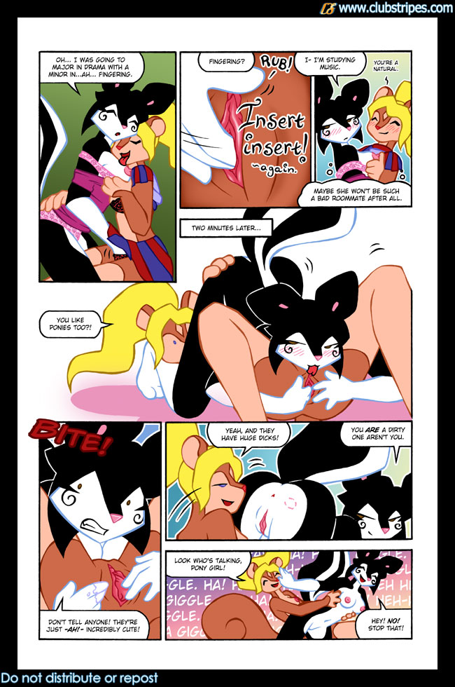 69 blue_eyes blush breasts clubstripes comic daria_mcgrain female fingering furry licking masturbation oral pussy raised_tail skunk squirrel tail tongue underwear undressing welcome_freshmen yuri