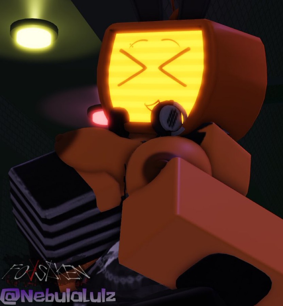 1girl, 1girls, 3d, 3d model, 3d render, big breasts, boobs, breasts, breasts apart, breasts out, bunny ears, bunny girl, bunny veeronica, female, female focus, female only, forsaken (roblox), glove, holding breast, holding breasts, holding breasts up, large breasts, orange body, orange skin, orange skinned female, roblox, roblox game, robloxian, robot, robot girl, screen face, tits, topless, tv, tv head, tv screen, veeronica, veeronica (forsaken), xd
