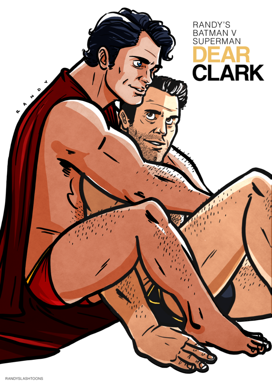 2boys artist_name bara batman beard_stubble ben_affleck black_hair blue_eyes body_hair brown_eyes bruce_wayne cape celebrity clark_kent dc dc_extended_universe facial_hair gay hairy_armpits hairy_arms hairy_chest hairy_legs hairy_male hairy_stomach half-dressed henry_cavill holding_partner human looking_at_partner male male/male male_only manly mature_male muscles muscular_male no_visible_genitalia randyslashtoons salt_and_pepper_hair superman underwear underwear_only