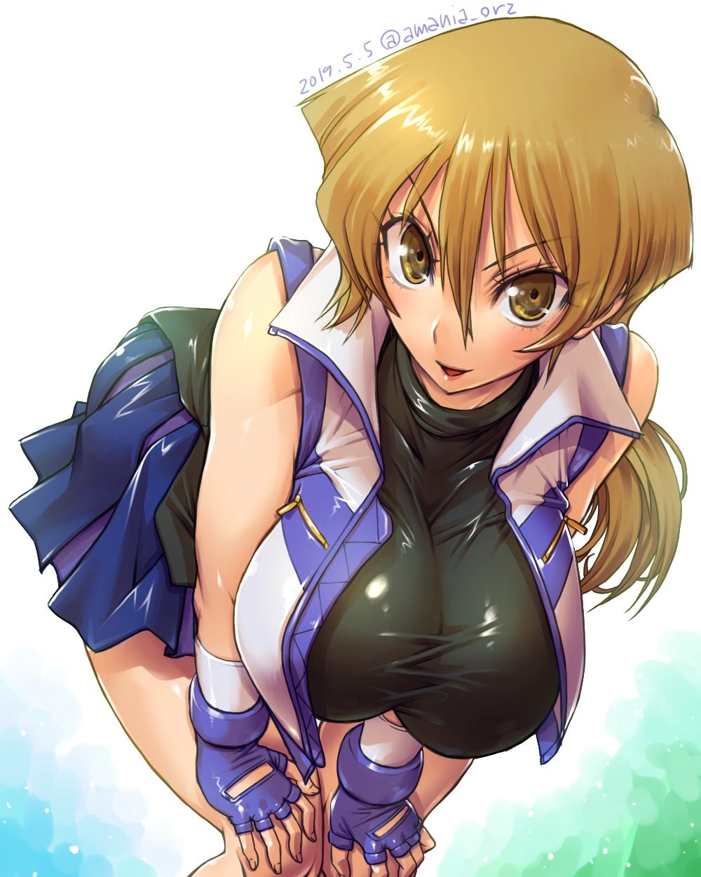 1girls alexis_rhodes amania_orz blonde_female blonde_hair female female_only fingerless_gloves fully_clothed light_brown_hair solo tagme yellow_eyes yu-gi-oh!