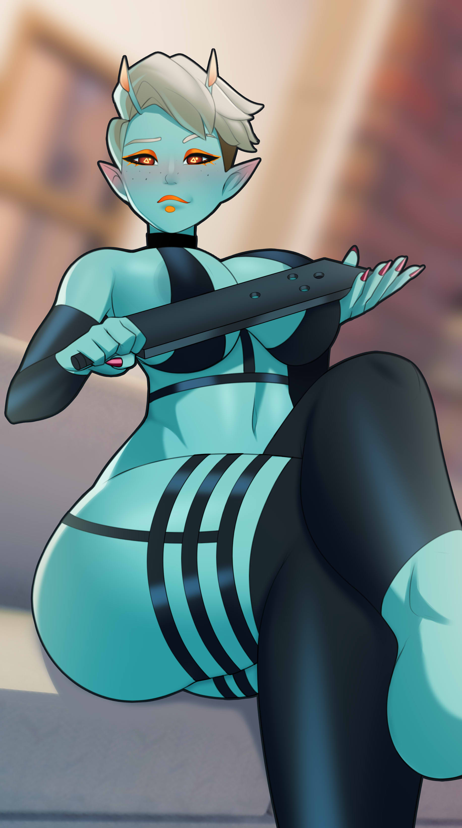 blue skin, female, female only, fortnite, joey (fortnite), postblue98