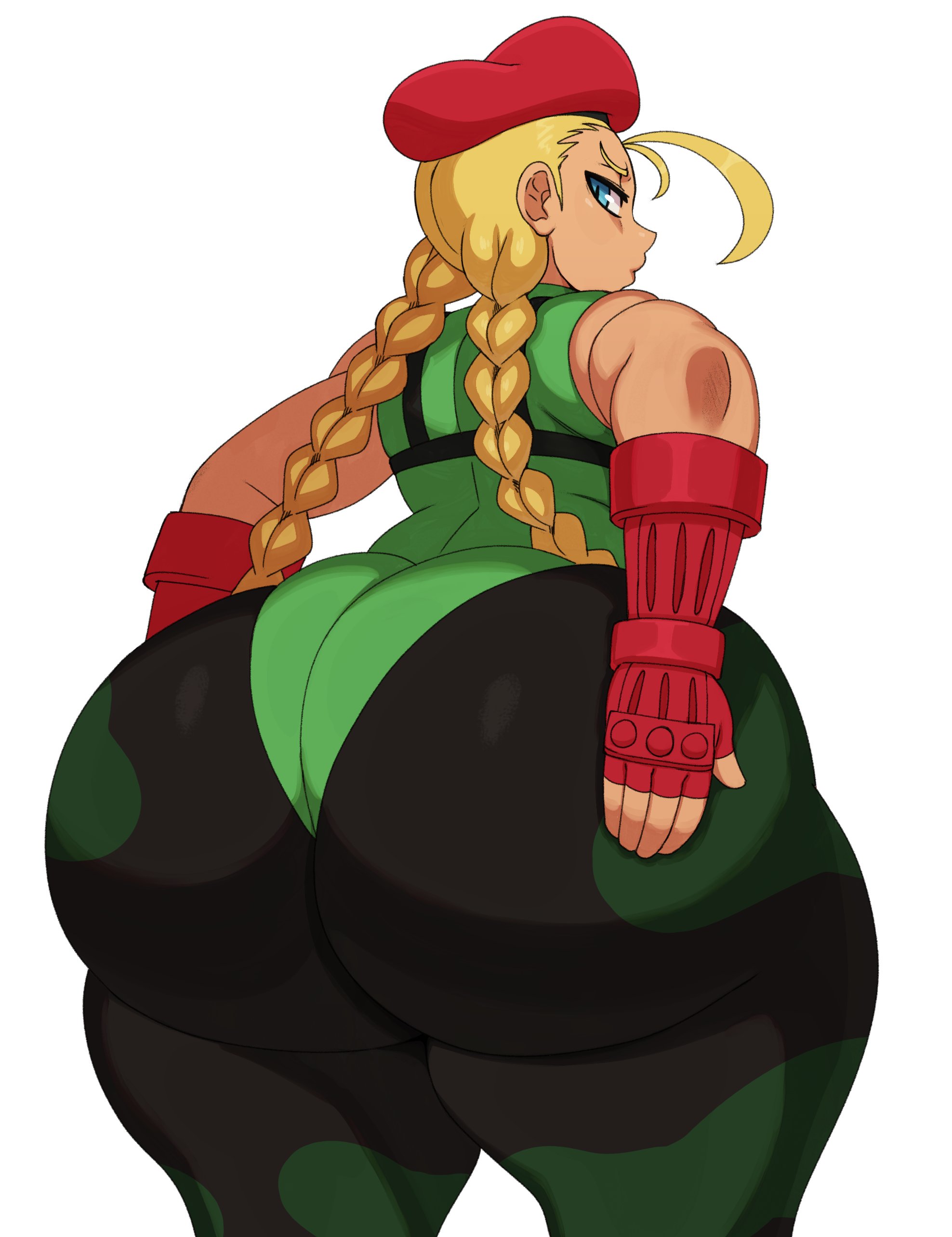 1girls, 2022, alternate color, alternate costume, alternate version available, ass, ass focus, beret, big ass, big butt, blonde hair, blue eyes, bottom heavy, bubble butt, caked up, cammy white, cheesecake, clothing, fat ass, female, female only, flat chest, flat chested, hand on ass, hand on own ass, hat, high resolution, highres, huge ass, huge butt, leotard, looking at viewer, looking back, pear shaped, pear shaped female, pear-shaped figure, solo, sssonic2, street fighter, thick ass, thick thighs, thunder thighs, white background, wide hips