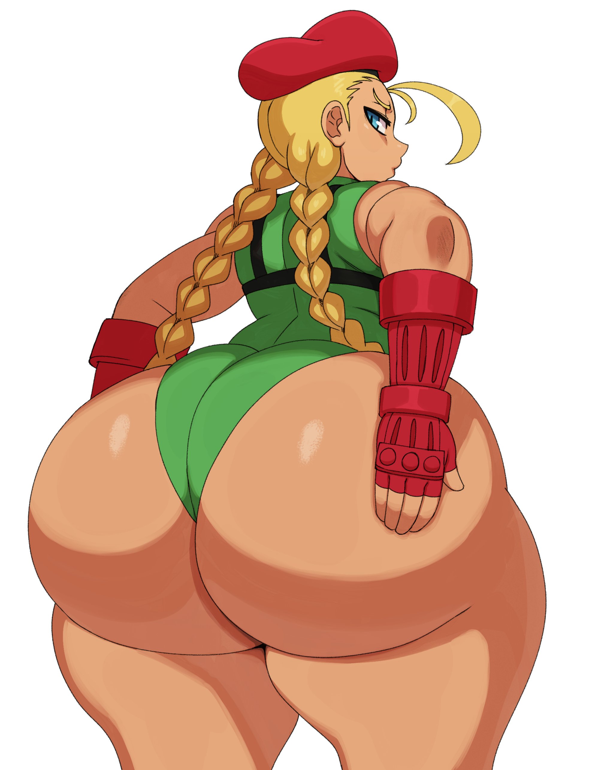 1girls, 2022, alternate color, alternate version available, ass, ass focus, beret, big ass, big butt, bottom heavy, bubble butt, caked up, cammy white, cheesecake, clothing, fat ass, female, female only, flat chest, flat chested, hand on ass, hand on own ass, hat, high resolution, highres, huge ass, huge butt, leotard, looking at viewer, looking back, pear shaped, pear shaped female, pear-shaped figure, solo, sssonic2, street fighter, thick ass, thick thighs, thicker, thong leotard, thunder thighs, white background, wide hips