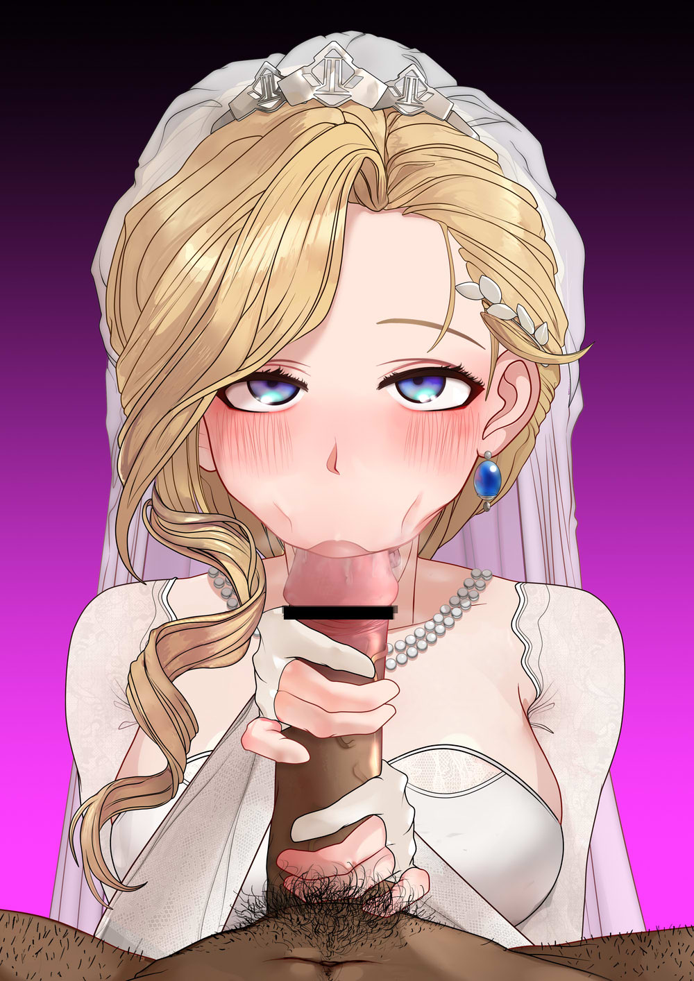 1girls :>= azur_lane before_marriage blonde_hair blowjob_in_dress blue_eyes blush breasts bridal_gauntlets bridal_veil censor_bar censored cheating cheating_bride cheating_on_wedding_day cheating_wife cuckold cum cum_on_penis dark-skinned_male dark_skin earrings eyes_rolling_back fellatio hands_on_penis hood_(azur_lane) interracial jewelry large_breasts large_penis laurel_crown necklace netorare ntr open_mouth oral oral_sex pale-skinned_female pale_skin pearl_necklace penis penis_out playing_penis_like_flute playing_skinflute pubic_hair side_ponytail solo solo_female solo_focus suggestive_pose tiara wedding_attire wedding_dress wedding_veil yomigaeru