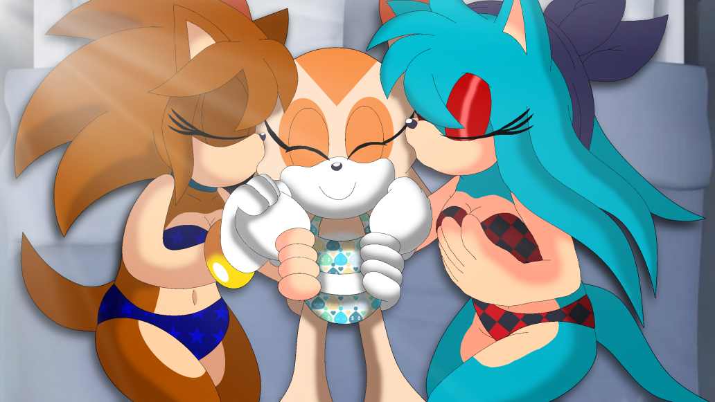 ashley becky_the_hedgehog cream_the_rabbit cub kissing purity_the_hedgehog seanklaskyn64 sega sonic_(series) sonic_the_hedgehog_(series) touching