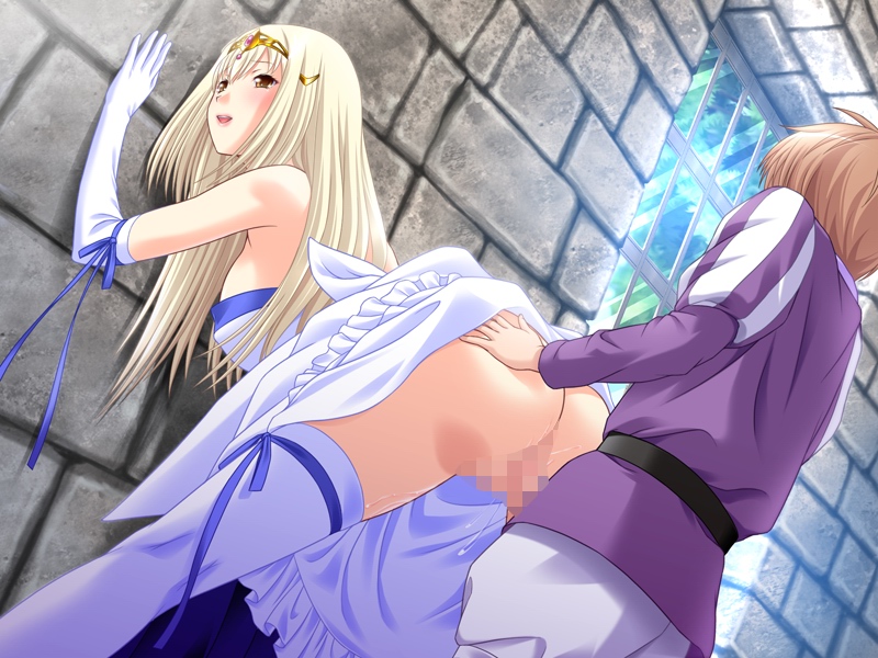 anal anus ass ass_grab bare_shoulders big_sister blonde_hair breasts brother_and_sister brown_hair censored crown dress elbow_gloves female from_behind game_cg gloves hair_ornament himegoto-ai huge_breasts incest little_brother long_hair mosaic_censoring older_female older_sister open_mouth orange_eyes penis prince princess pussy pussy_juice royal sex sinsored standing vaginal_penetration younger_brother younger_male