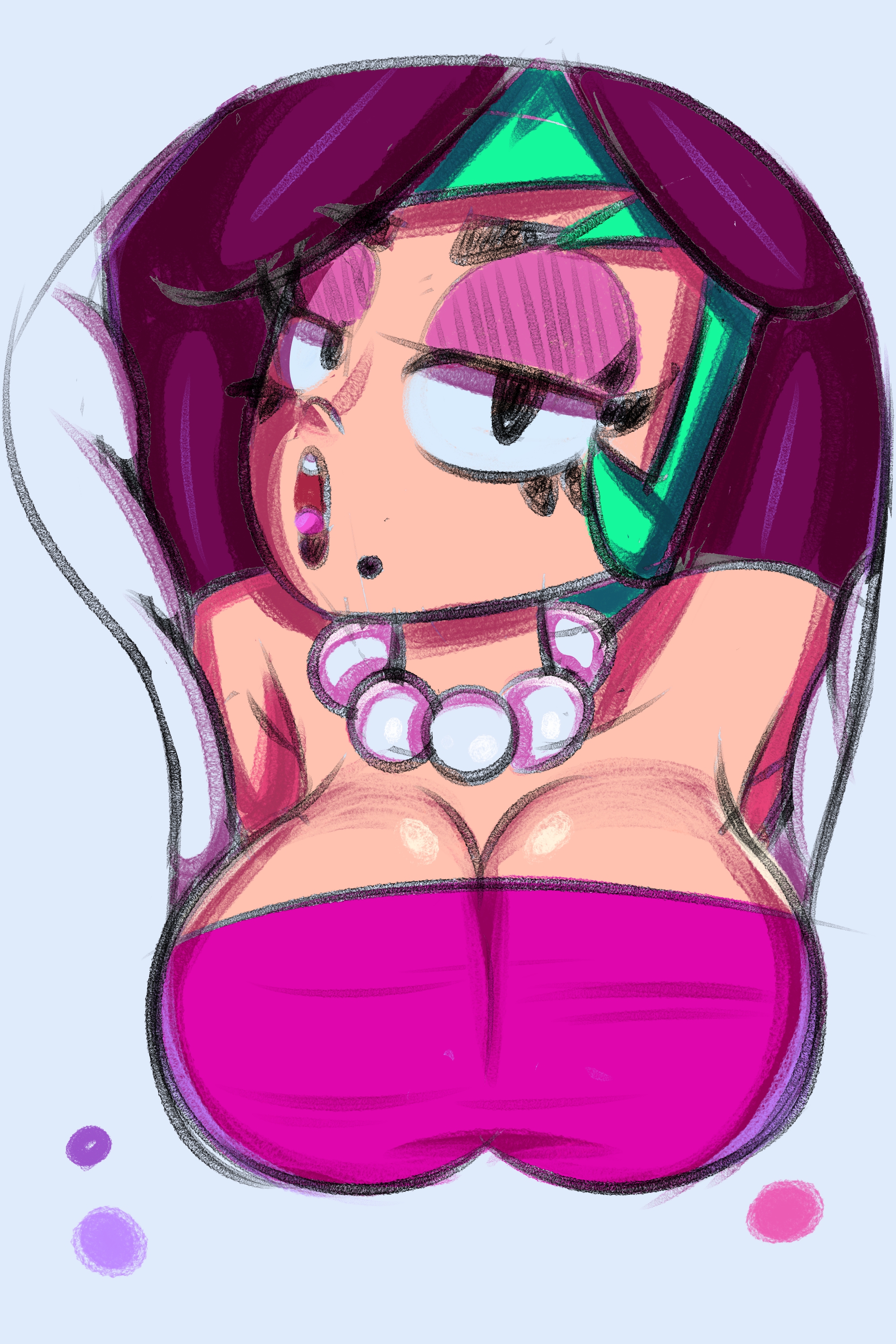 brawl stars, breasts, clothed, clothing, female, lola (brawl stars), mousepad, papersketch