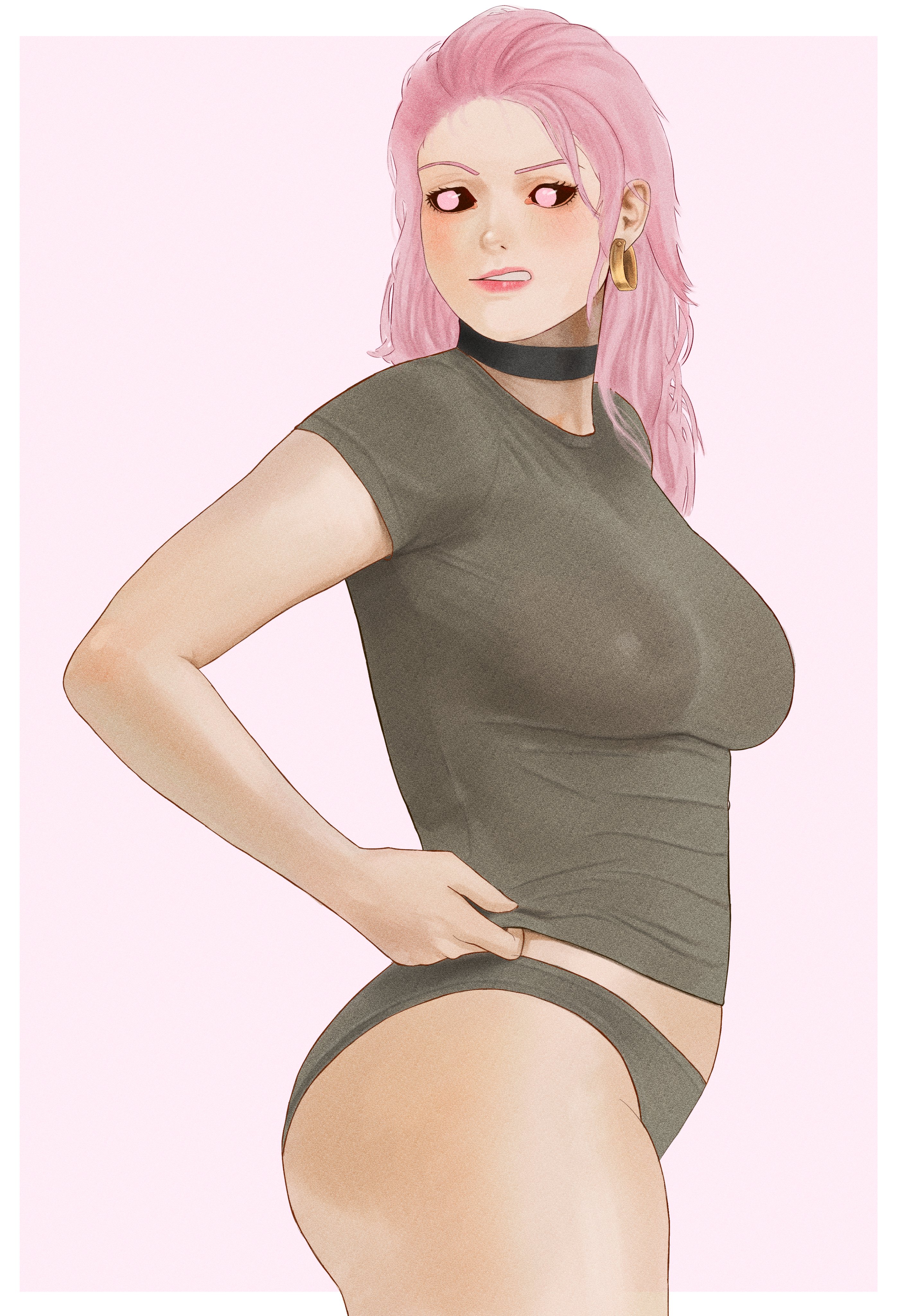 1girls, 2020s, 2026, 2d, ahsern19552, arms, ass, belly, big ass, big boobs, big breasts, big butt, big hips, big thighs, big tits, black sclera, blush, blushed face, blushing, blushing female, boobs, breasts, butt, choker, clothing, color, colored, digital art, digital drawing (artwork), digital media, digital media (artwork), ear piercing, ear ring, earring, earrings, ears, eyebrows, eyelashes, eyes, eyes open, female, female focus, female only, fingers, grey clothes, grey clothing, grey shirt, grey underwear, hair, hands, hi res, high quality, high resolution, highres, hips, human, human female, human focus, human only, humanoid, jujutsu kaisen, legs, light body, light skin, light-skinned female, lips, long hair, looking away, mouth, mouth open, neckwear, nipples, nipples visible through clothing, nose, open eyes, open mouth, panties, pierced ears, piercing, piercings, pink eyes, pink hair, questionable, shaded, shadow, shirt, side view, solo, solo female, solo focus, standing, stomach, tagme, teeth, teeth showing, teeth visible, thick, thick ass, thick butt, thick hips, thick legs, thick thighs, thighs, tits, topwear, underwear, uro takako, voluptuous, voluptuous body, voluptuous female, waist, white background, wide ass, wide butt, wide hips, wide thighs