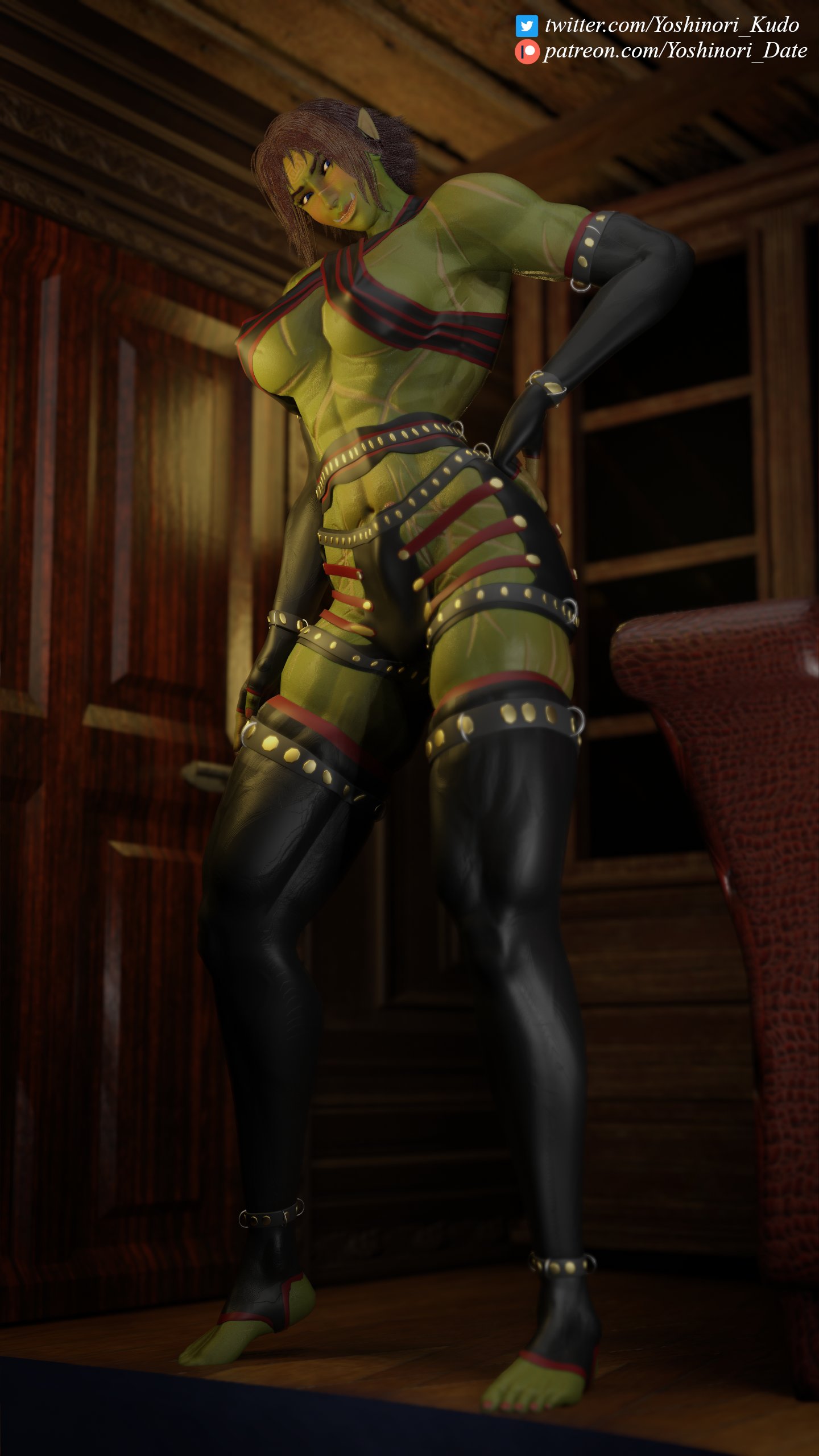 1futa 3d 3d_(artwork) bdsm_gear bdsm_harness bdsm_outfit bdsm_suit blender bulge bulge_through_clothing eirun_(yoshinori_date) futa_only futanari muscles muscles_through_clothes muscular_futanari orc orc_futanari partially_clothed scars scars_all_over self_upload tagme tomboy yoshinori_date