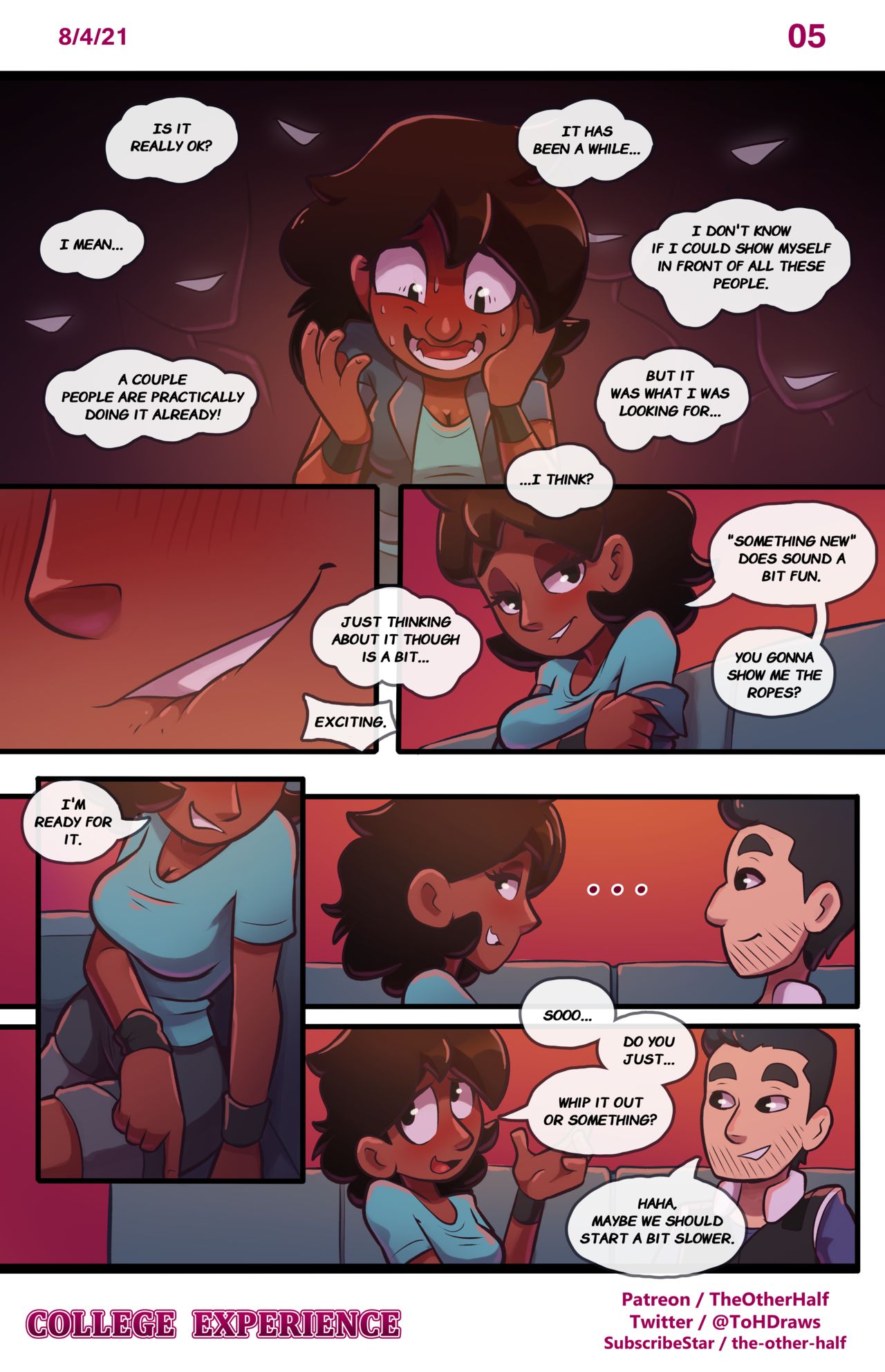 comic, connie maheswaran, dark skin, dark-skinned female, english text, female, page 5, patreon, patreon username, speech bubble, steven universe, tagme, text, the other half