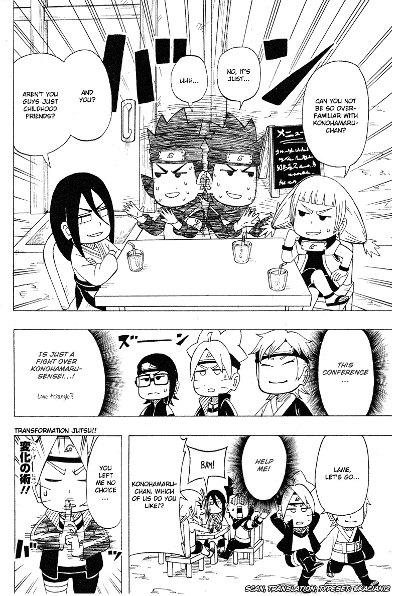 boruto:_naruto_next_generations comic dialogue english_text hyuuga_hanabi kazamatsuri_moegi mitsuki_(naruto) monochrome naruto naruto_(series) sarada_uchiha story text translated uzumaki_boruto