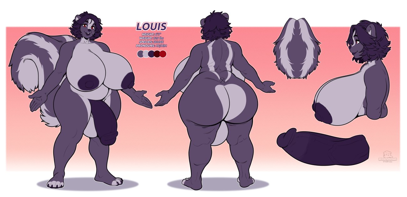 1futa, anthro, areolae, ass, backsack, balls, ballsack, big ass, big breasts, big penis, boosterpang, breasts, bubble ass, bubble butt, futa only, futanari, huge breasts, huge cock, humanoid penis, intersex, multiple angles, nipples, nude, nude futa, penis, reference sheet, sciurid, skunk, solo, standing, tagme, thick thighs, wide hips
