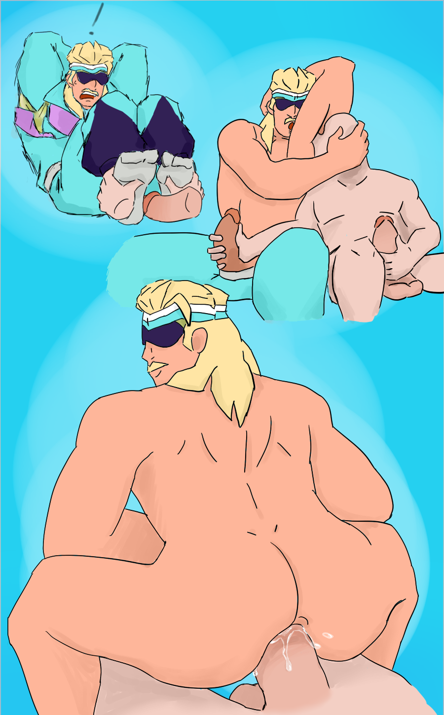 anon blonde_hair drawfag drawthread_request fortnite gay male male/male male_only mullet_marauder yaoi