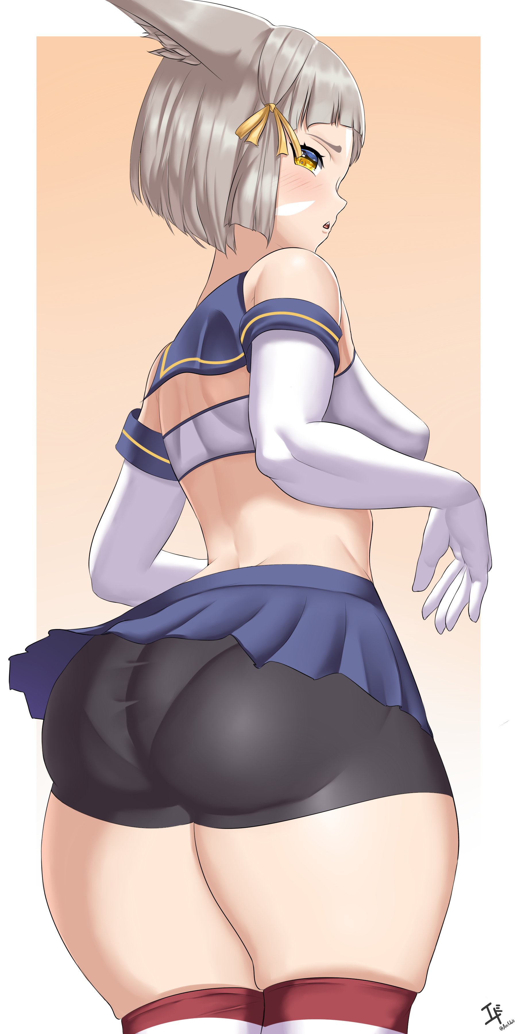 arcedo, ass, ass focus, cat ears, cat girl, catgirl, female, nia, nia (xenoblade), thick thighs, xenoblade (series), xenoblade chronicles 2