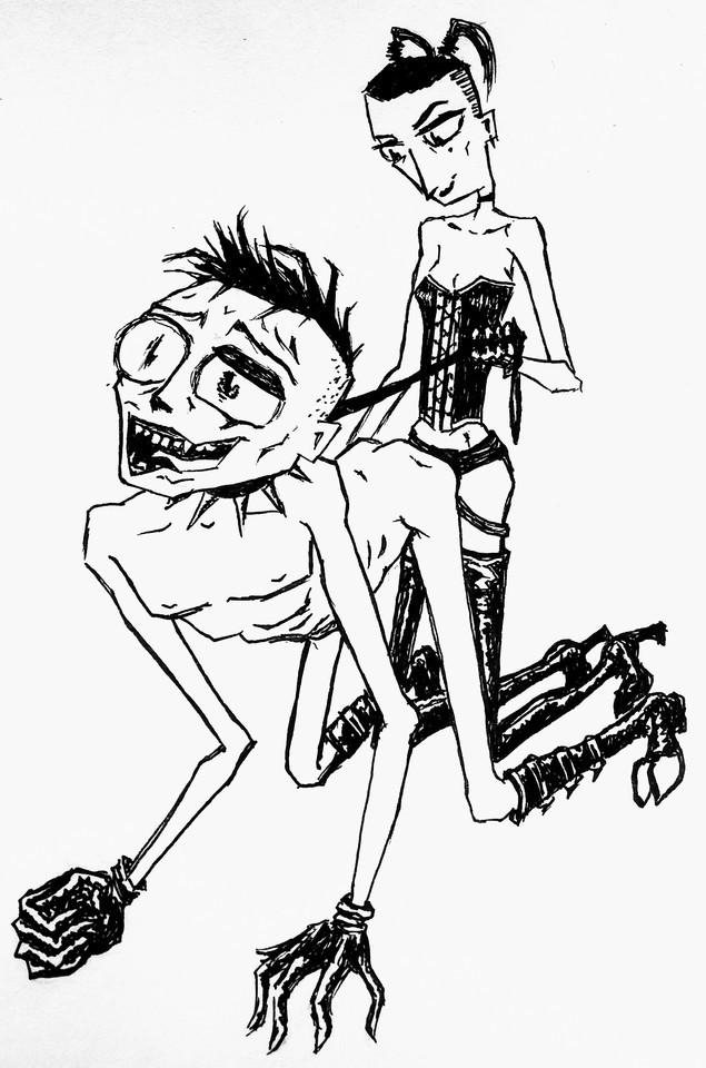 1boy 1boy1girl 1girls 2017 anal anal_sex black_gloves black_hair boots collar devi_d. female female/male gloves goth gothic jhonen_vasquez johnny_c. johnny_the_homicidal_maniac latex_gloves leash leash_pull leash_tug male male/female male_penetrated moaning moaning_in_pleasure nineninenine_(artist) nny pegging pleasure_face pleasured skinny spiked_collar straight strap-on strapon tugging_leash white_background