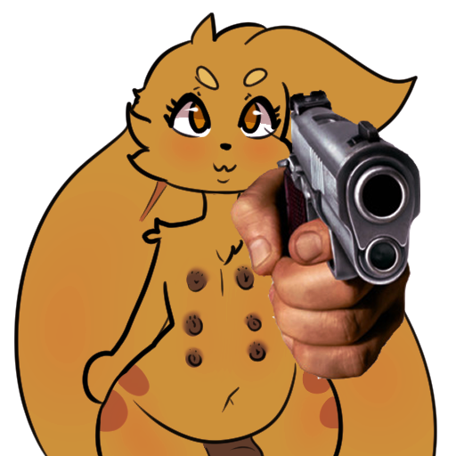 :3 anthro ass belly big_butt blush brown_body brown_ear brown_eyes brown_fur brown_hair chest_tuft curvy_figure dark_nipples eyelashes fur genitals gesture girly gun hair holding_gun holding_object holding_weapon long_ears looking_at_viewer male markings meme multi_nipple multicolored_body multicolored_fur navel nipples penis pointing pointing_at_viewer ral raljoy ranged_weapon slightly_chubby smile smug solo tojol tuft two_tone_body two_tone_fur voluptuous weapon