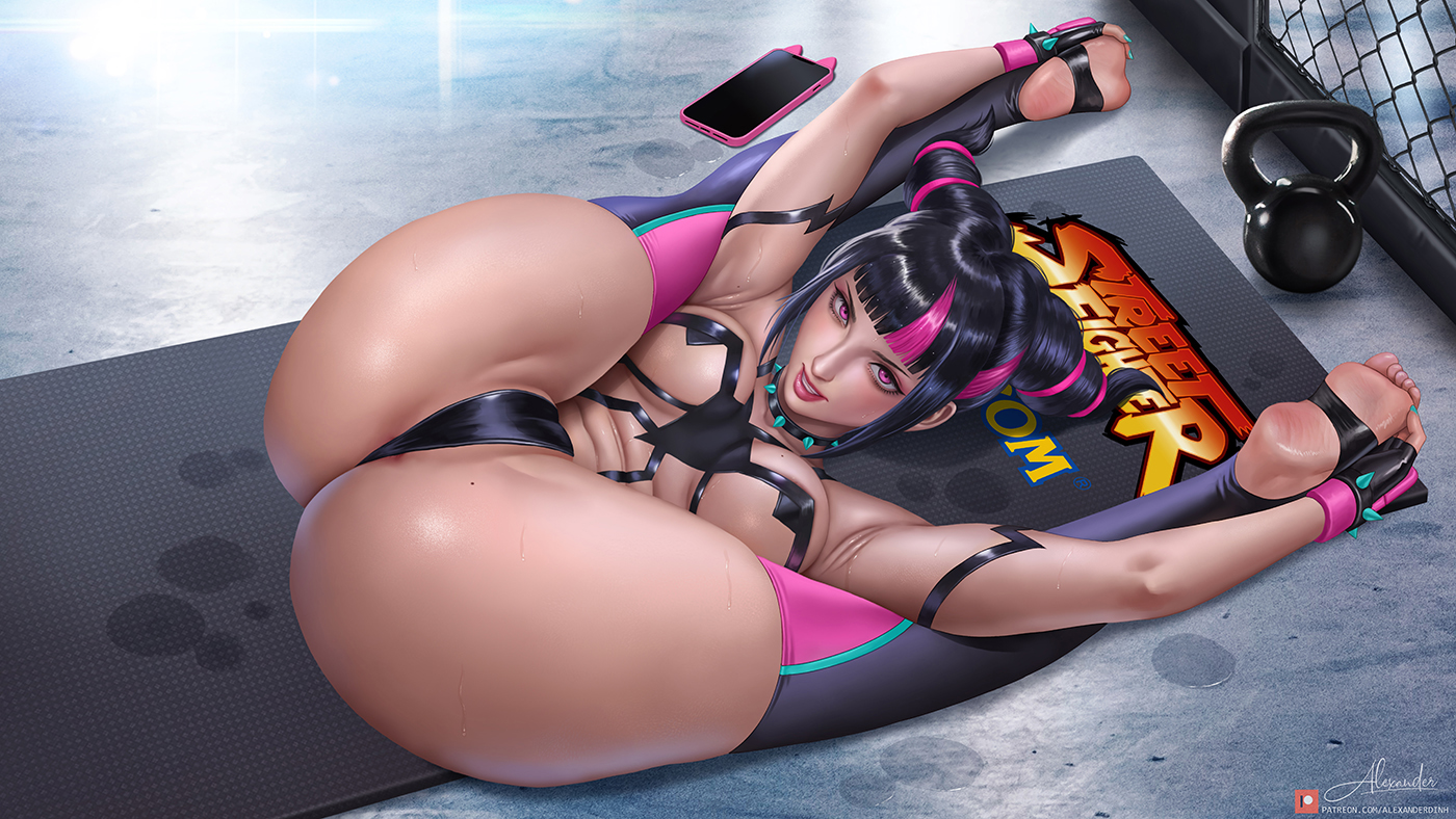 1girls, alexander dinh, alternate version available, armpits, ass, capcom, female, female only, juri han, realistic, solo, street fighter, street fighter 6, tagme