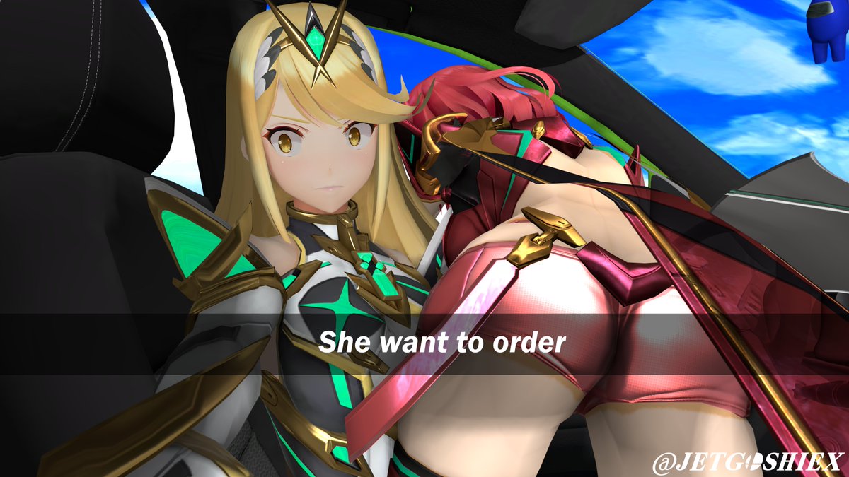 2girls ass ass_focus big_ass bubble_ass bubble_butt clothing dat_ass female female_focus female_only he_wants_to_order jetgoshiex jetnsfw meme mythra pyra selfie snapchat tight_clothing xenoblade_(series) xenoblade_chronicles_2