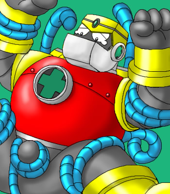 bulge gutsman.exe male_focus male_only mega_man mega_man_battle_network robot solo_male tentacle