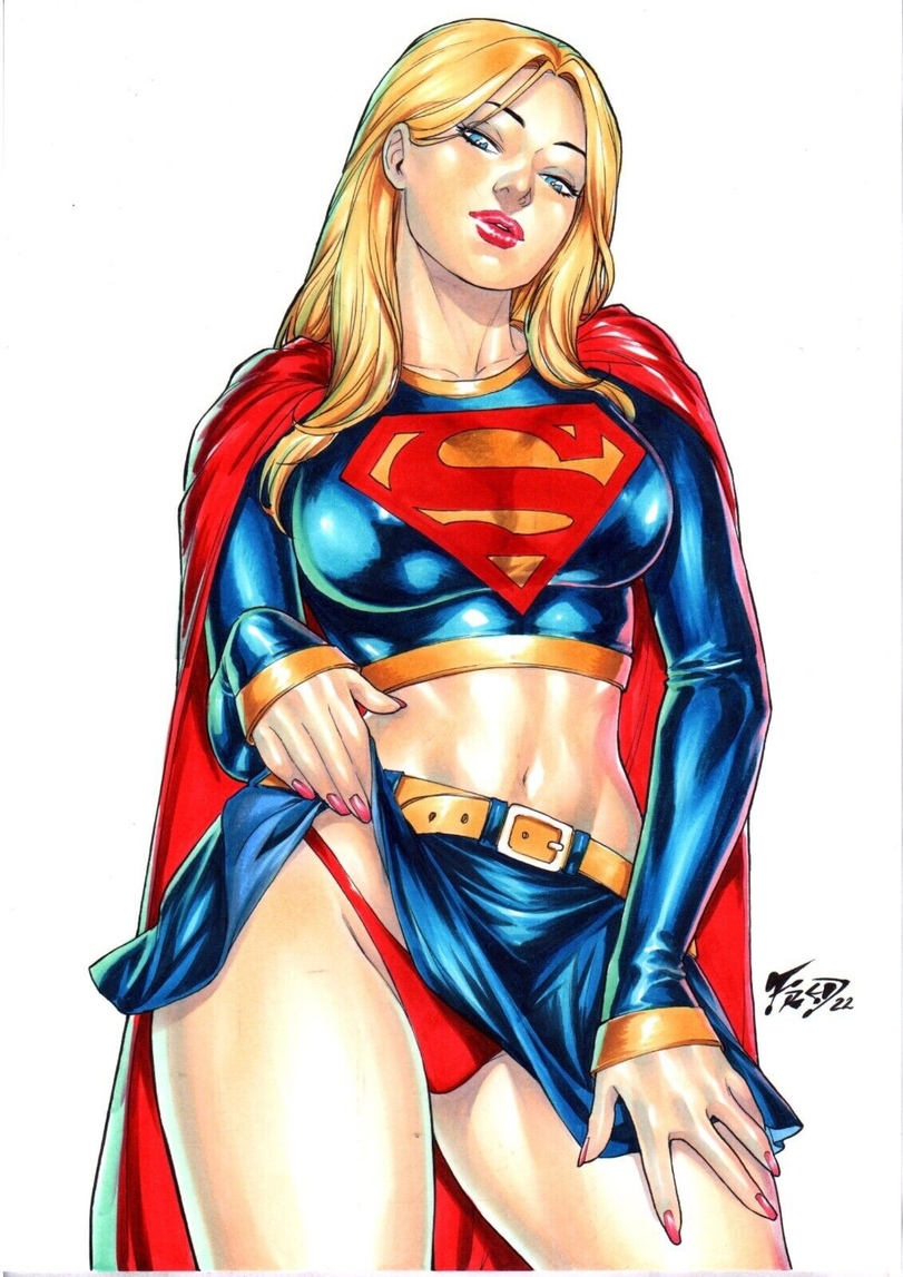 1girls abs athletic blonde_hair blue_eyes breasts cape dc dc_comics ed_benes_studio fred_benes highleg highleg_panties highleg_thong highleg_thong_panties kara_danvers kara_zor-el licking_fingers long_hair miniskirt open_mouth panties pink_panties red_cape red_panties red_thong red_thong_panties red_underwear see-through shirt_lift skirt_lift supergirl superman_(series) thong thong_panties thong_underwear underwear vagina wide_hips yellow_belt