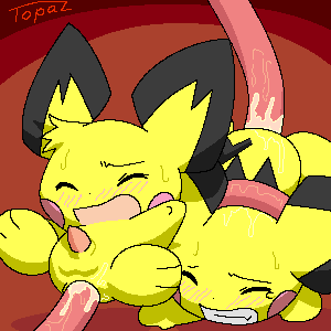 anal pichu pichu_big pichu_little pokemon tentacle topaz_(artist)