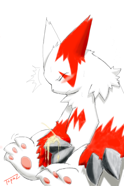 male_only masturbation pokemon pokemon_(species) pokemon_rse solo topaz_(artist) zangoose