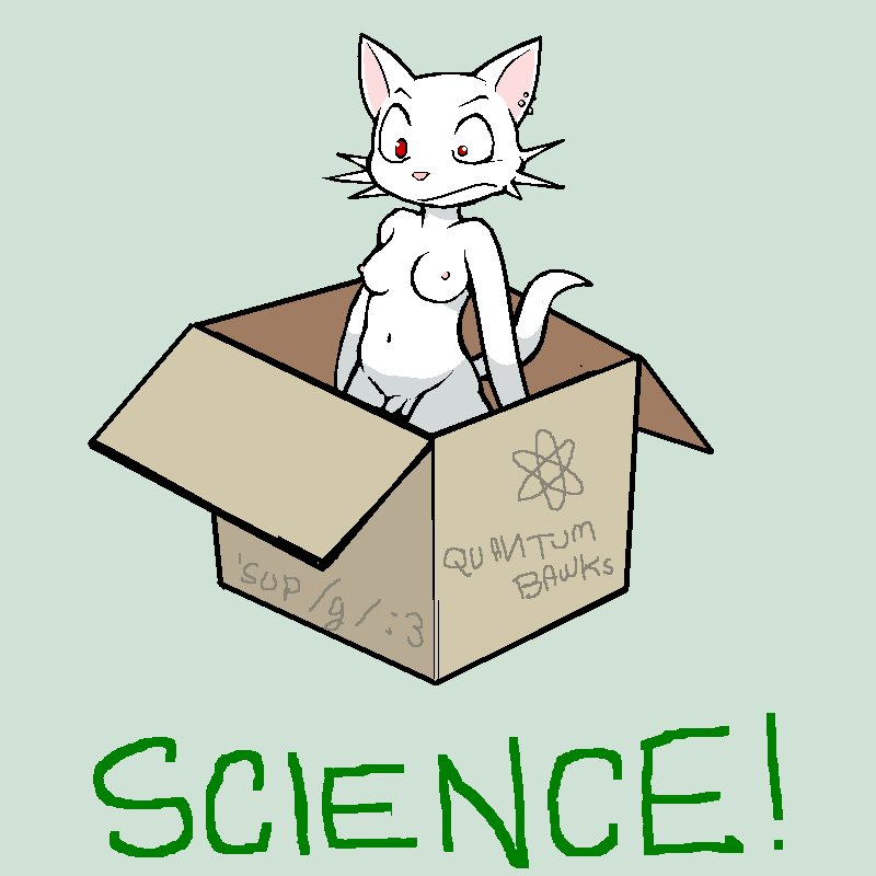 1futa anthro box breasts cardboard_box cat color darkdoomer feline flaccid fur furry furry_only futanari grey_background intersex ms_paint nipples penis piercing pixel red_eyes schrodingers_cat science solo tail text white_fur