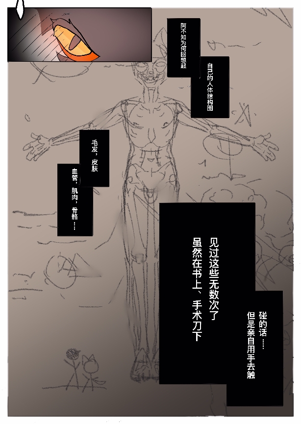 aak_(arknights) anatomy anthro arknights black_hair chinese_text comic domestic_cat doujinshi felid feline felis fur hair hypergryph kanagata kaokao mammal narration pupils red_body red_fur slit_pupils studio_montagne text video_games white_body white_fur