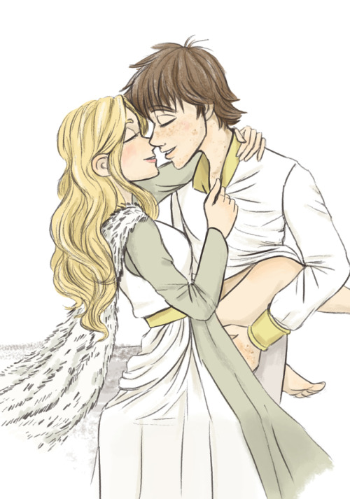 1boy, 1girls, arm around neck, astrid hofferson, blonde hair, brown hair, canon couple, carrying, carrying partner, carrying position, closed eyes, couple, female, fully clothed, hiccup horrendous haddock iii, holding leg, holding legs, how to train your dragon, husband and wife, imminent kiss, leg up, lifting, lifting partner, lifting person, light skin, light-skinned female, light-skinned male, male, male/female, passionate, province24, pulling, pulling shirt, raised leg, romantic, romantic couple, wavy hair, wedding, wedding dress, wholesome, wholesome couple, wholesome nudity, wholesome sex