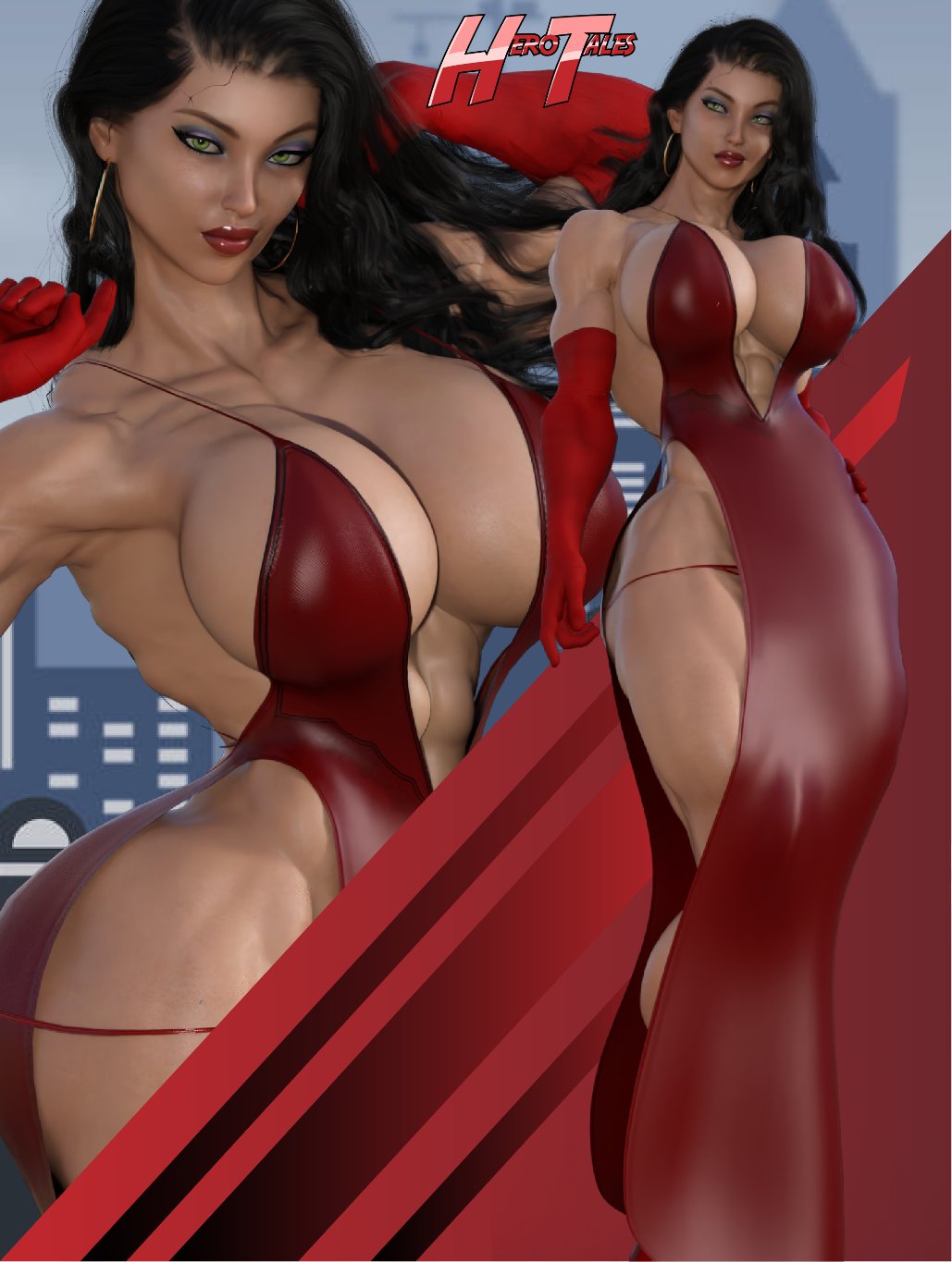 1girls 3d agent_69 armwear athletic athletic_female biceps big_breasts black_hair breasts bsgstudio busty busy cleavage clothed clothing curvy deltoids earrings elbow_gloves eyeliner eyeshadow female fit fit_female full_cleavage green_eyes hair hand_on_hip hero_tales hips hoop_earrings hourglass_figure huge_breasts ilyonia_shikari large_breasts legs light-skinned_female light_skin lips lipstick long_hair lowleg_panties makeup mature mature_female muscular muscular_arms muscular_ass muscular_female muscular_legs muscular_thighs red_armwear red_clothing red_dress red_lipstick red_panties render side_slit smirk solo thebsgguy thick thick_legs thick_lips thick_thighs thighs toned toned_female velvet_gloves voluptuous waist wide_hips zoom_layer