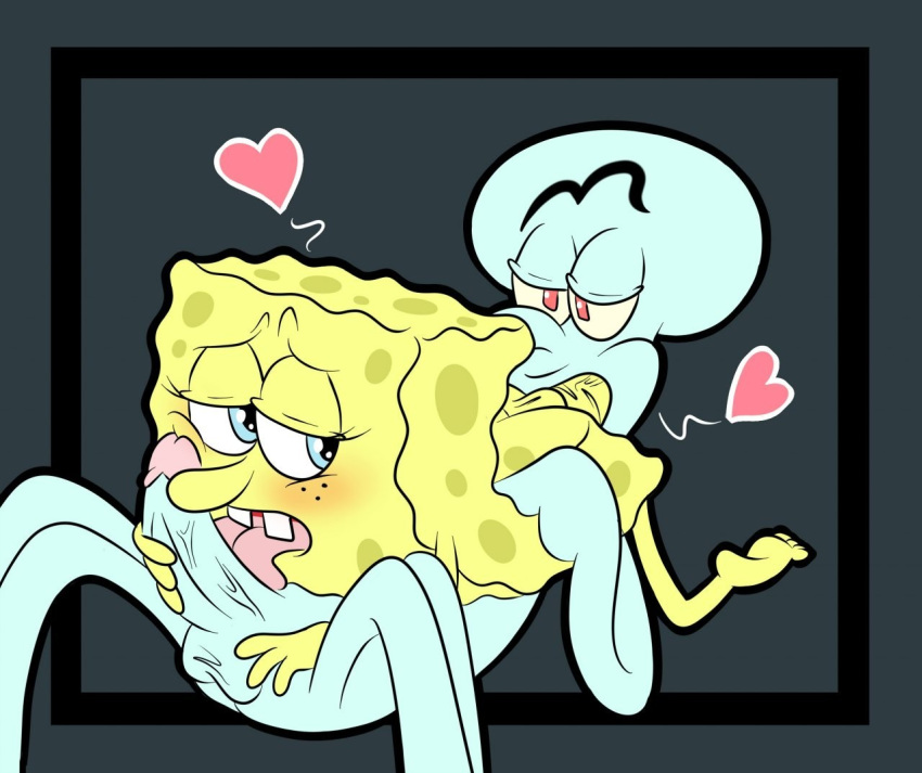 <3 2boys 69 69_position bedroom_eyes blue_body gay male male_only spongebob_squarepants spongebob_squarepants_(character) squilliam_fancyson sucking_penis tagme yellow_body