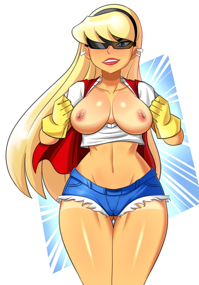 1girls, 2d, alien, alien girl, alien look like human, alien only, ass visible through thighs, big breasts, blonde hair, blue eyes, booty shorts, breasts, cameltoe, dc, dc comics, dcau, donchibi, ear piercing, exposed breasts, female, female only, flashing, kara zor-el, kryptonian, large breasts, light skin, light-skinned female, long hair, nipple piercing, nipples, piercing, pussy, sunglasses, supergirl, supergirl (dcau), superman (series), superman: the animated series, tan skin, tanned skin, thick thighs, tinted eyewear, wide hips