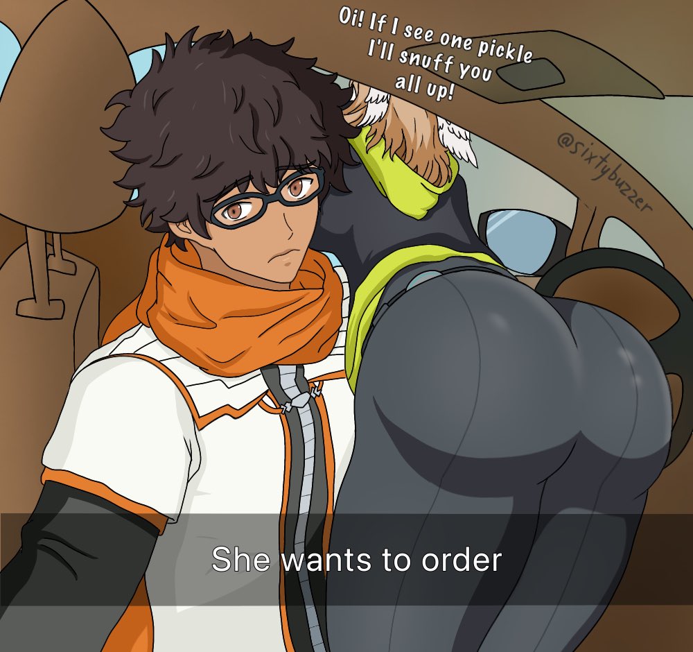 ass car eunie_(xenoblade) female glasses he_wants_to_order male meme nintendo sixtybuzzer taion_(xenoblade) text xenoblade_(series) xenoblade_chronicles_3