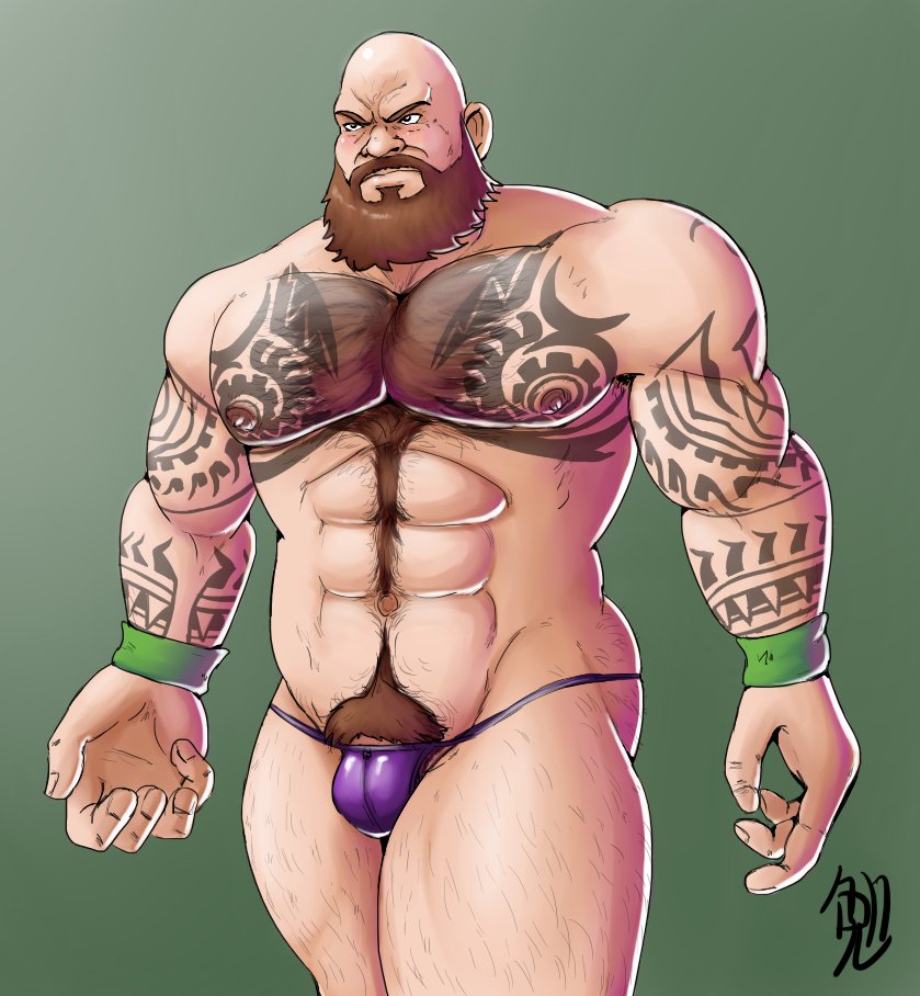 bald balls bandai_namco bara beard bulge craig_marduk facial_hair gay hairy ichibankeigo male male_only muscles muscular penis solo solo_male tattoo tekken thong wrestler