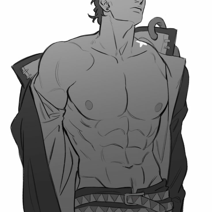 abs birthmark black_and_white gay jojo's_bizarre_adventure jotaro_kujo loose_belt male male_only muscles muscular_male pecs pubic_hair revealing shirtless solo_male stardust_crusaders unclothing unknown_artist