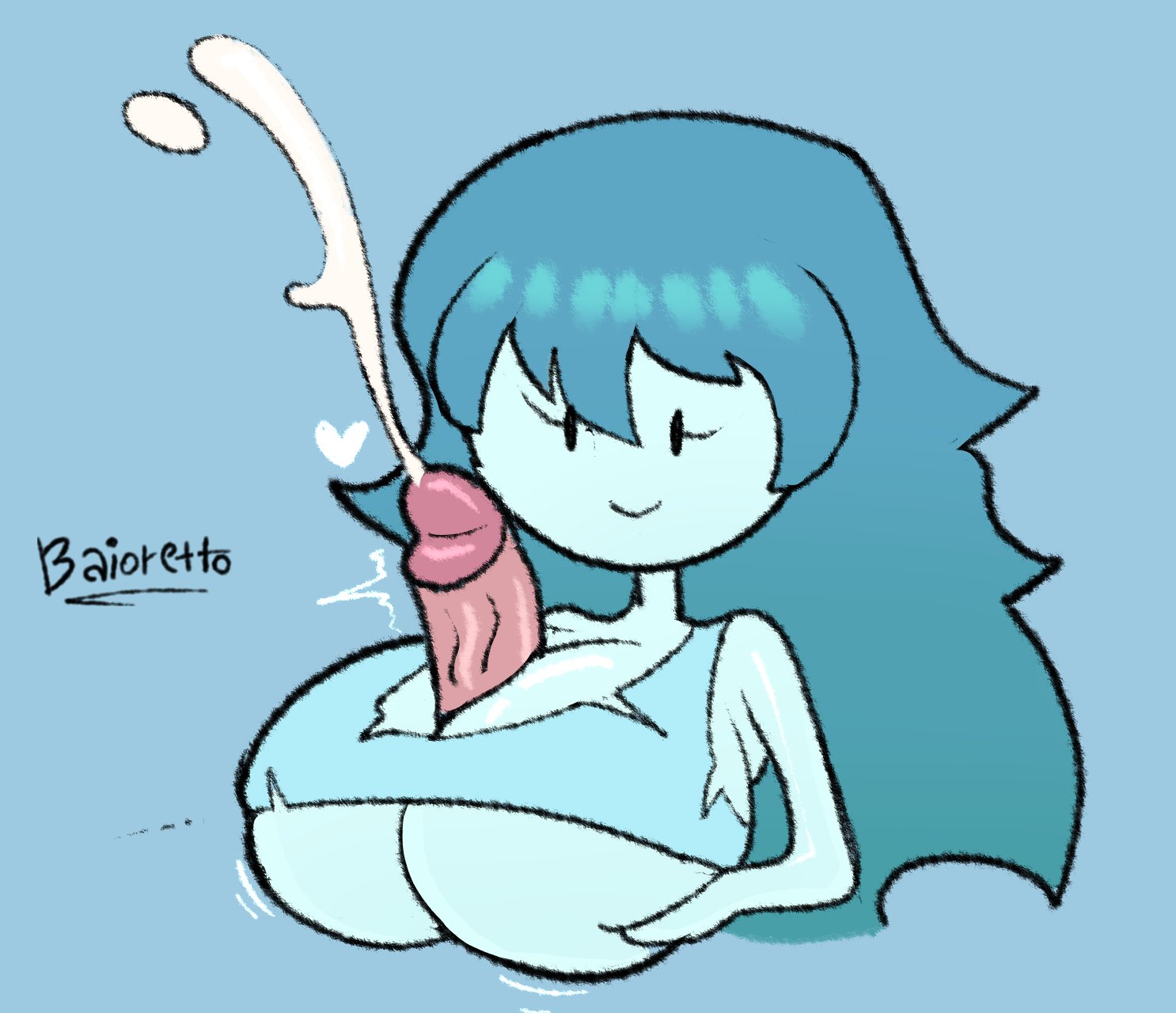 1boy, 1girls, baioretto, big breasts, boobjob, bouncing breasts, breasts, cum, cumshot, cute, dress, faceless male, female, ghost, human, male, mob face, offscreen male, paizuri, penis, simple background, spooky (shojs), spooky's house of jump scares, straight, tagme, titjob