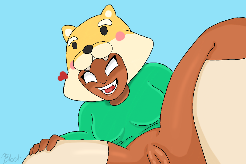 1girls big_breasts brawl_stars female female_only happy legs_held_open nita_(brawl_stars) pussy shiba_nita socks unknown_artist