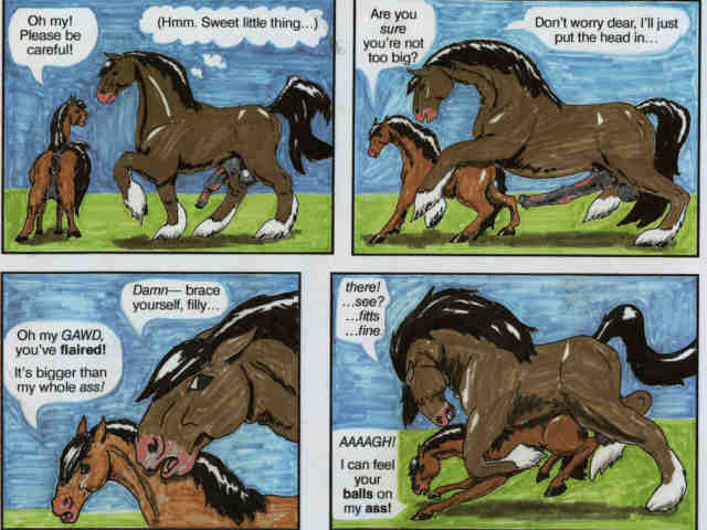 comic equine female filly hooves horse horsecock male mare penis pussy sex size_difference stellos straight