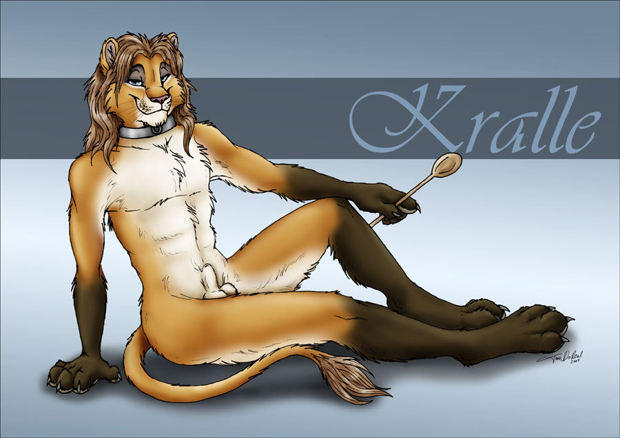 1boy anthro balls claws feline fur furry kralle lion male male_only paws pinup sheath solo tail tani_da_real