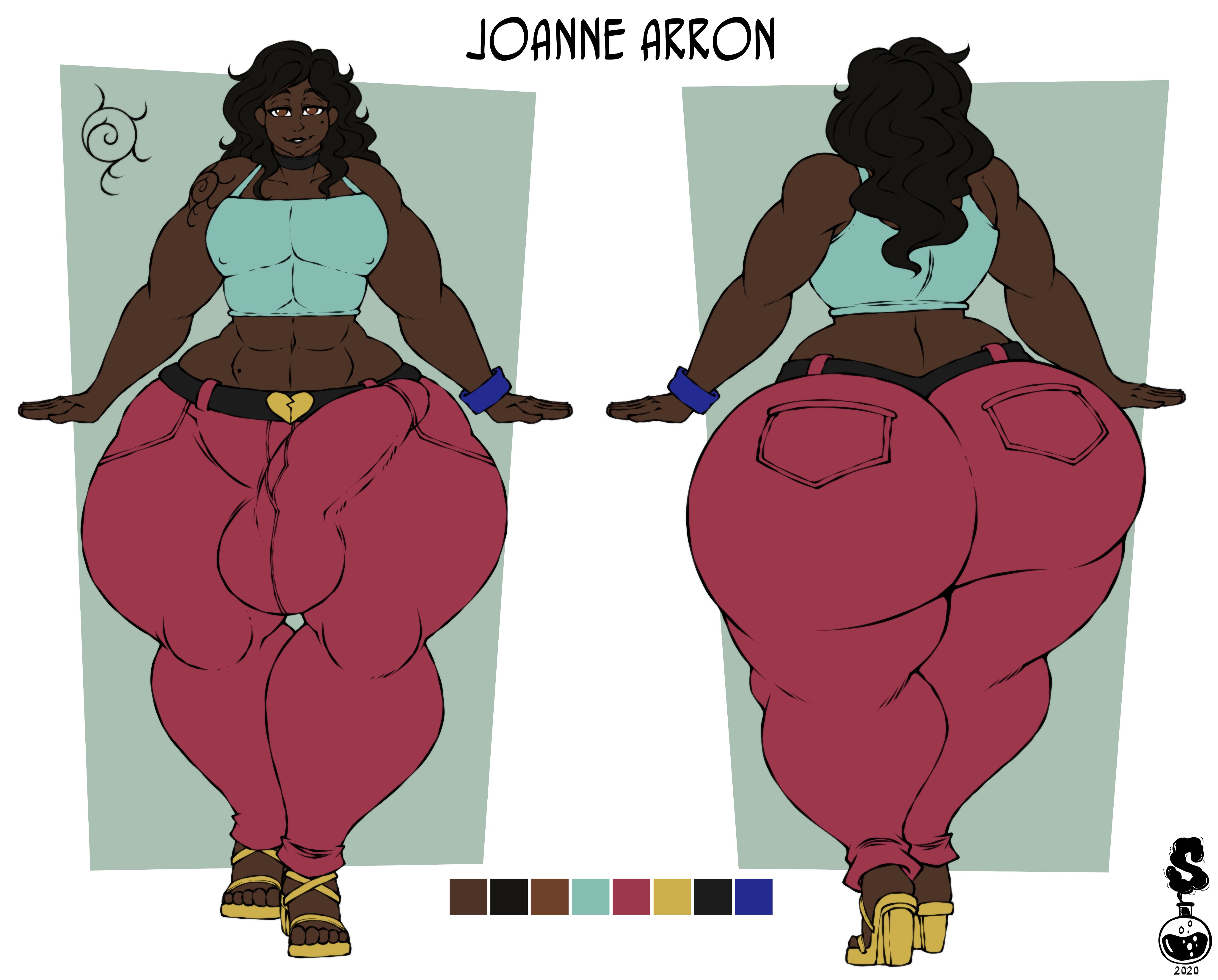 1boy, 2020, 4k, abs, abstract background, absurd res, artist logo, ass, balls, balls outline, beauty mark, big ass, big bulge, big butt, big penis, black hair, bottom heavy, brown eyes, bubble ass, bubble butt, bulge, choker, crop top, dark skin, dark-skinned femboy, dark-skinned male, dated, denim, denim clothing, digital drawing (artwork), digital media (artwork), erection under clothes, fat ass, fat butt, femboy, fingers, girly, hi res, high heel sandals, high heels, huge ass, huge butt, huge cock, huge hips, joanne arron, long hair, male, male only, massive ass, massive butt, massive thighs, midriff, model sheet, muscular, muscular femboy, navel, nipple bulge, nipple outline, original, original character, pecs, penis, penis outline, reference sheet, round ass, round butt, sandals, simple background, solo, superix, tattoo, thick ass, thick butt, thick thighs, watermark, wide hips