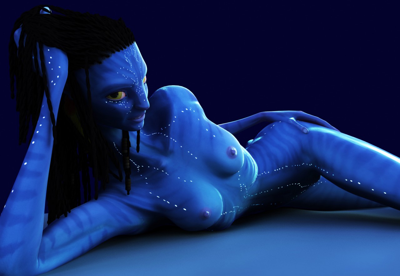 1girls, 3d, alien, alien girl, alien only, anthro, avatar, black hair, blue nipples, blue skin, breasts, completely naked, completely nude, female, female only, fierox, looking at viewer, medium breasts, na'vi, naked, neytiri, nipples, nude, nude female, solo, solo female, yellow eyes