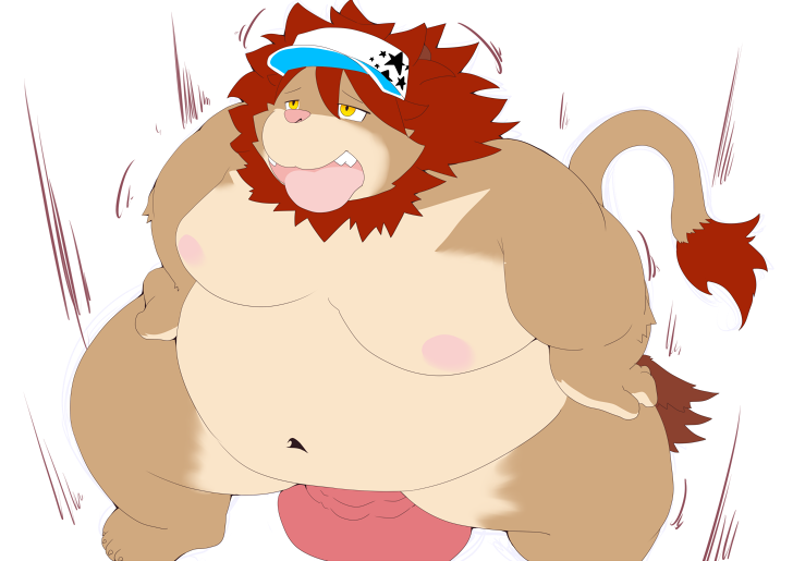 ahe_gao anal anal_masturbation anthro belly big_belly brown_body brown_fur clothing dildo dildo_sitting felid fur hat headgear headwear lifewonders lion looking_pleasured male mammal mane masturbation moobs navel nipples nude overweight pantherine penetration sex_toy solo tokyo_afterschool_summoners tomoyamaru_alt vapula_(tokyo_afterschool_summoners) video_games visor_cap yellow_eyes