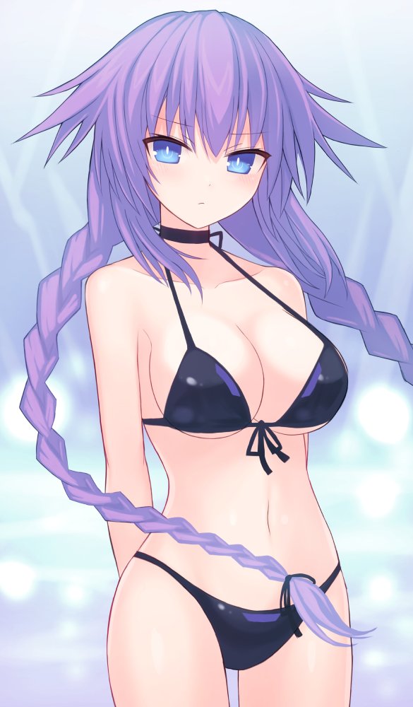 1girls, alternate costume, ass, big ass, breasts, female, female only, looking at viewer, neptune (neptunia), neptunia (series), power symbol, power symbol-shaped pupils, purple heart (neptunia), solo, straight, wide hips