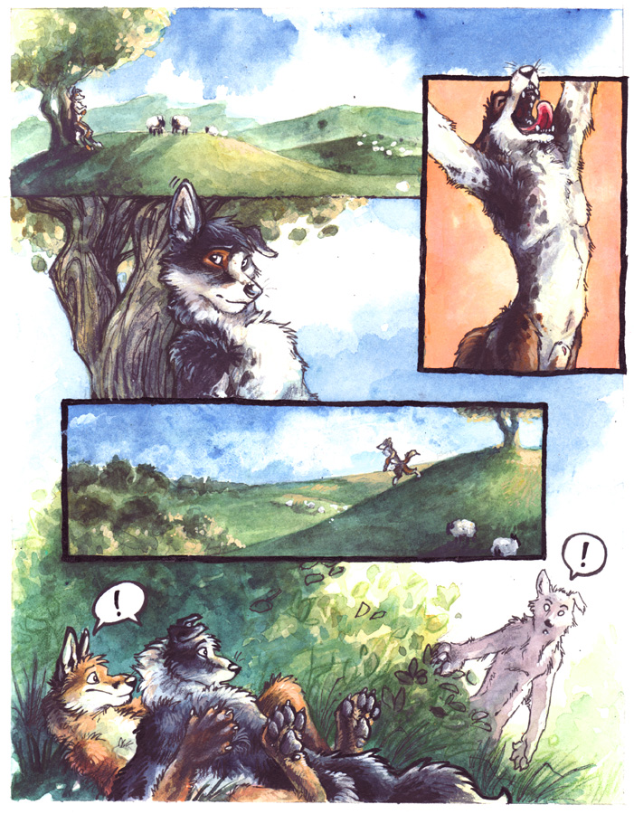 anthro blotch canine chance colored comic forest fox fur furry furry_only male_only nude sex sheep tree