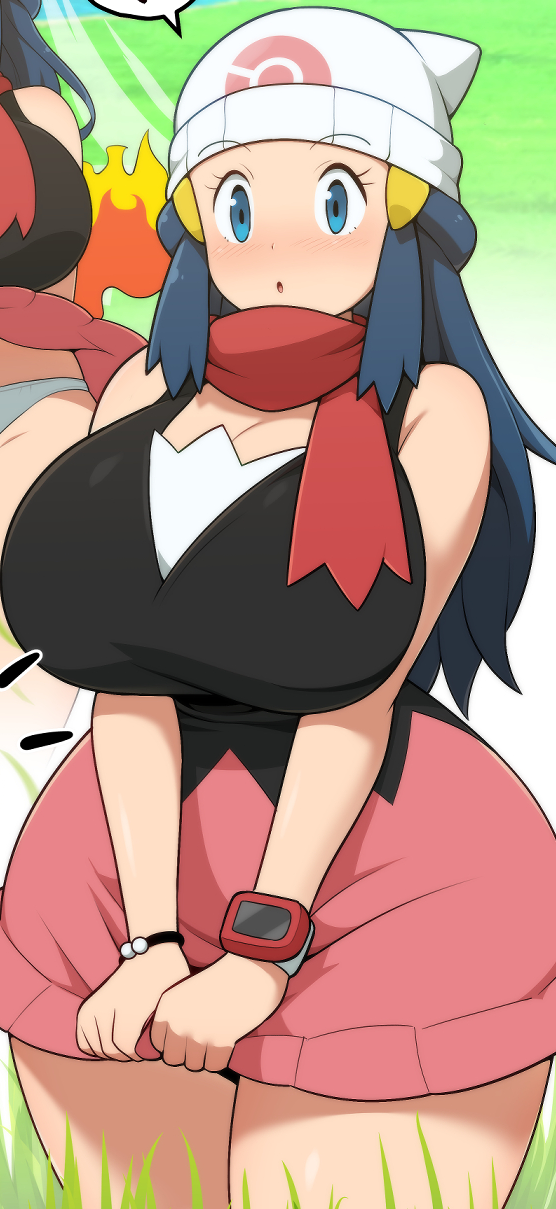 alternate_breast_size artist_request big_ass big_breasts dawn_(pokemon) huge_breasts human human_only light-skinned_female light_skin nintendo pokemon pokemon_dppt source_request thick_thighs wide_hips