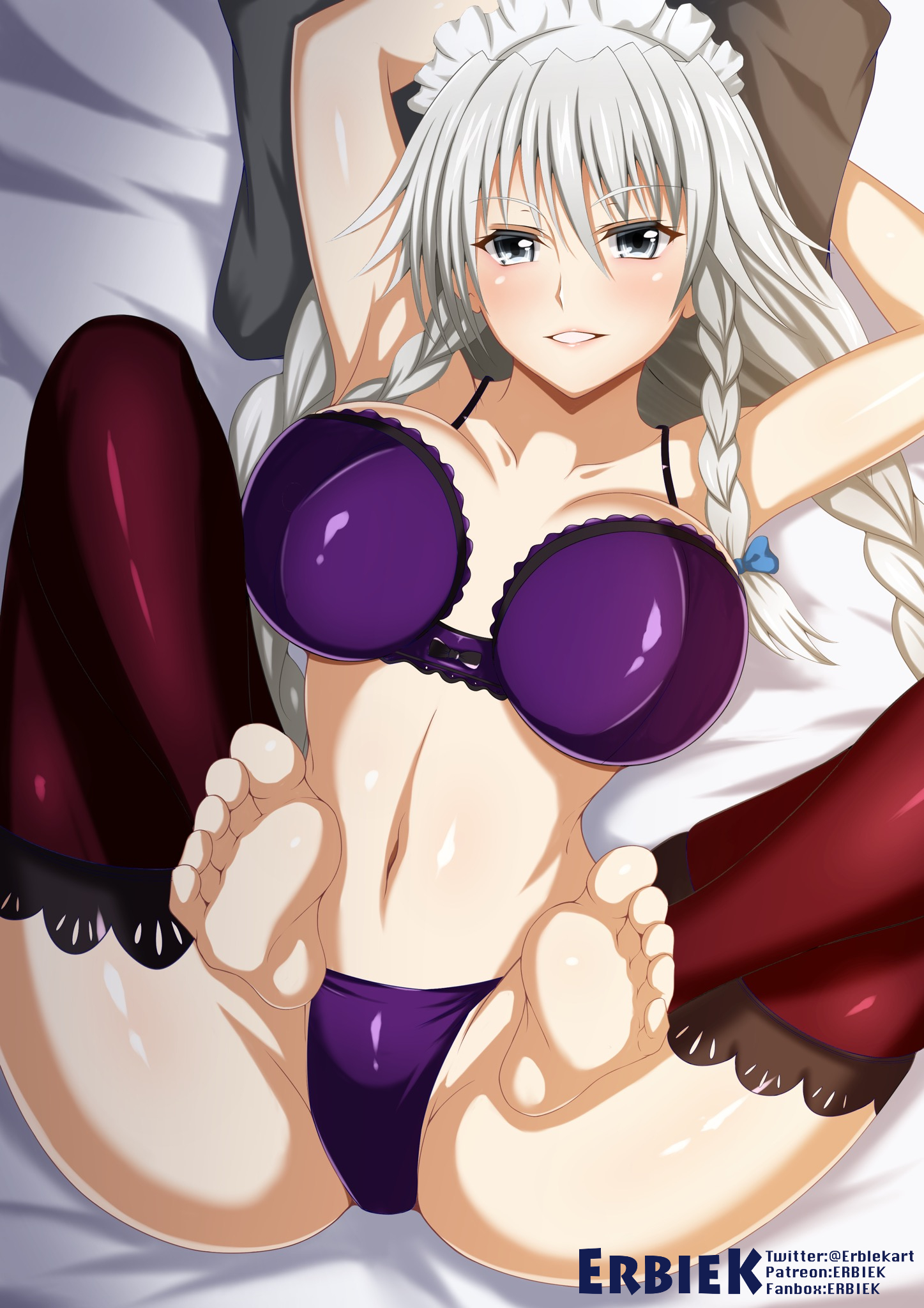 1girls, big breasts, breasts, erbiek, female, female only, grayfia lucifuge, high school dxd, long hair, solo, solo female