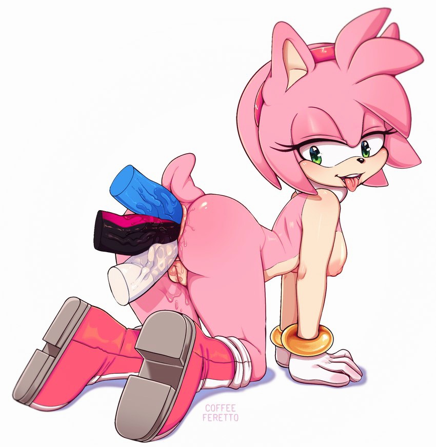 amy rose, anal, coffee feretto, female, pink hair, shadow the hedgehog, silver the hedgehog, sonic (series), sonic the hedgehog, triple anal, triple penetration